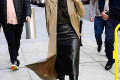 NEW YORK, NEW YORK - APRIL 10:  Olivia Munn is seen outside the "View" on April 10, 2025 in New York City. (Photo by Raymond Hall/GC Images)